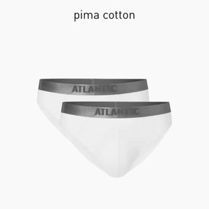 Фото Мужские трусы слипы белые набор 2в1 ATLANTIC спорт Basic  2BMP-013