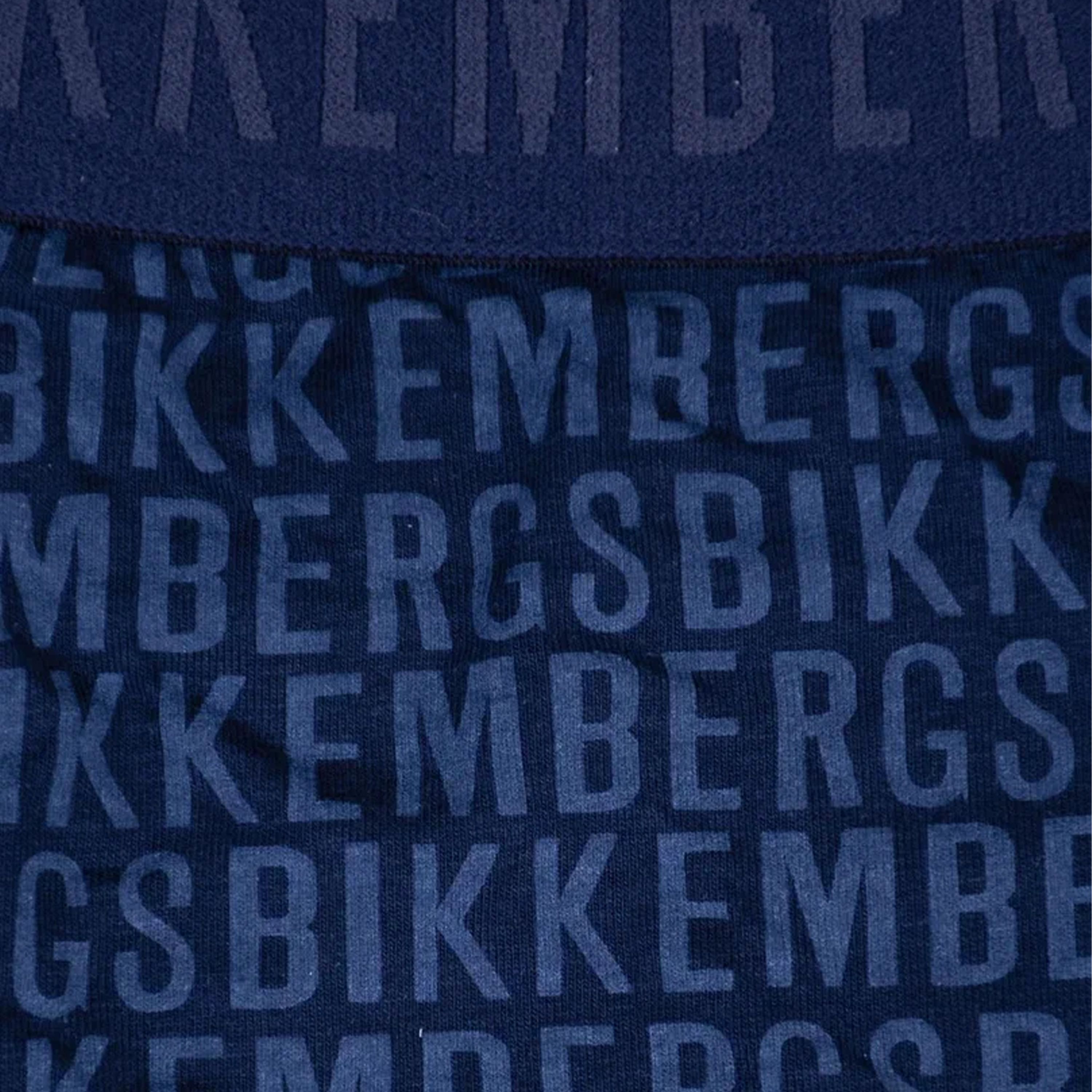 Набор мужских трусов боксеров 3в1 (черные, темно-синие, голубые) Bikkembergs BKK61UTR03TR фото 4