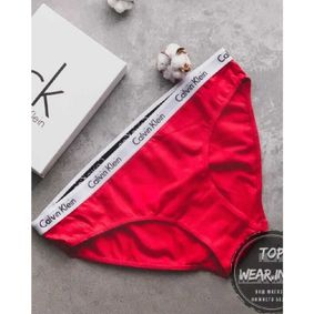 Фото Женские трусы слипы красные с белой резинкой Calvin Klein Women Carousel