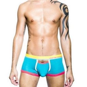 Фото Мужские трусы хипсы с вырезом голубые Andrew Christian Bright Trunks AC9561