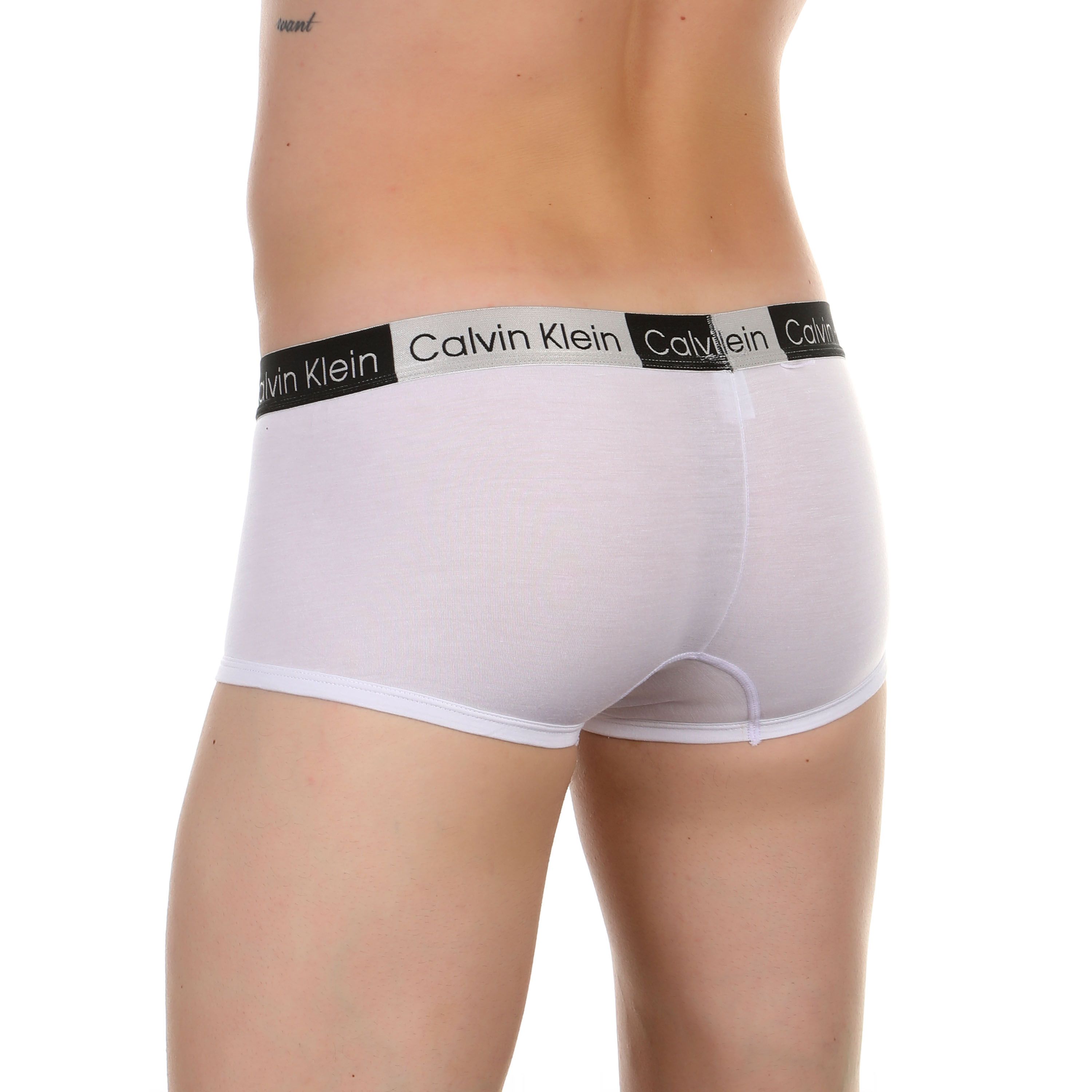 Мужские трусы хипсы белые с серо-черной резинкой (Модал)  Calvin Klein фото 2