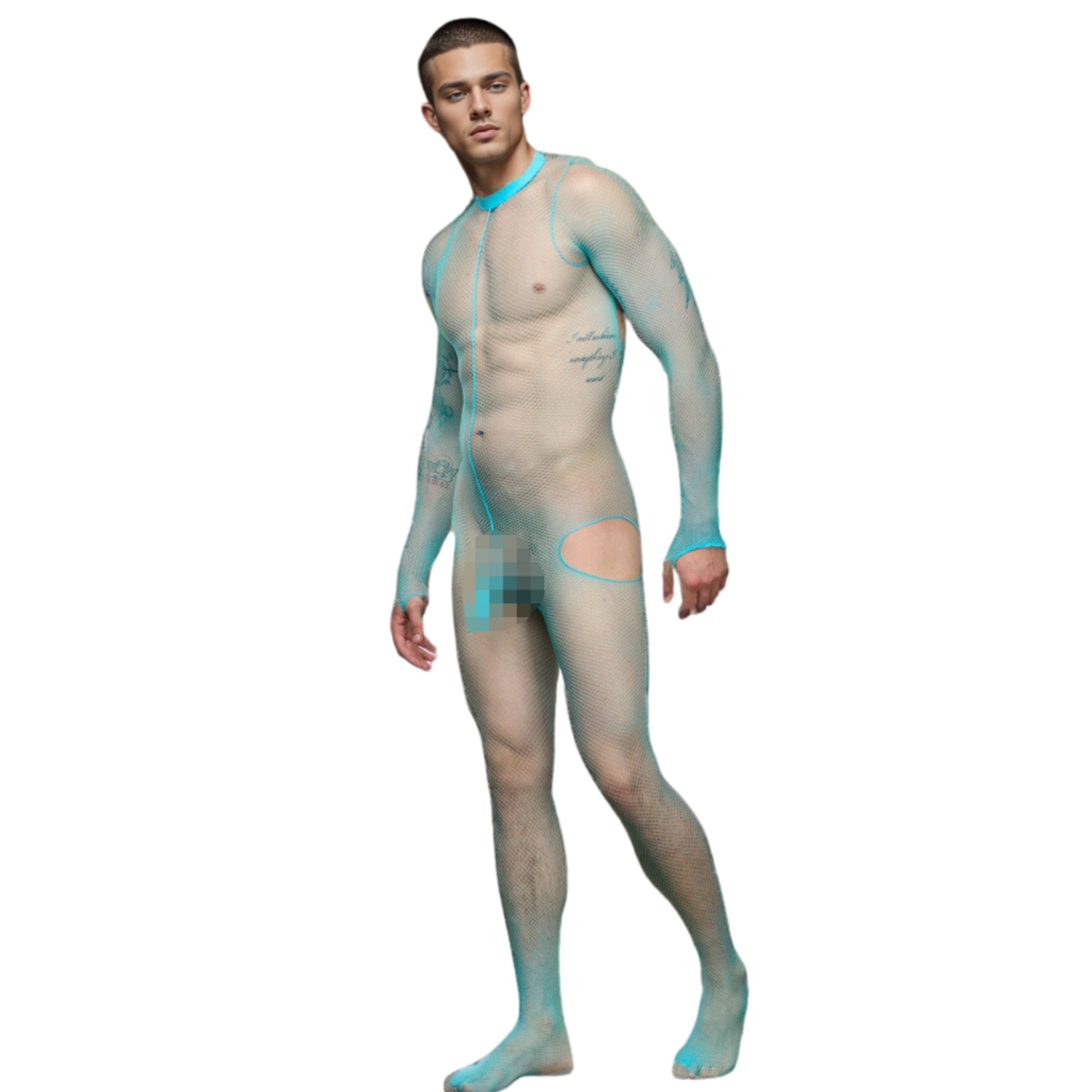 Мужской кэтсьют в сетку с доступом бирюзовый LaBlinque LB15720 фото 1