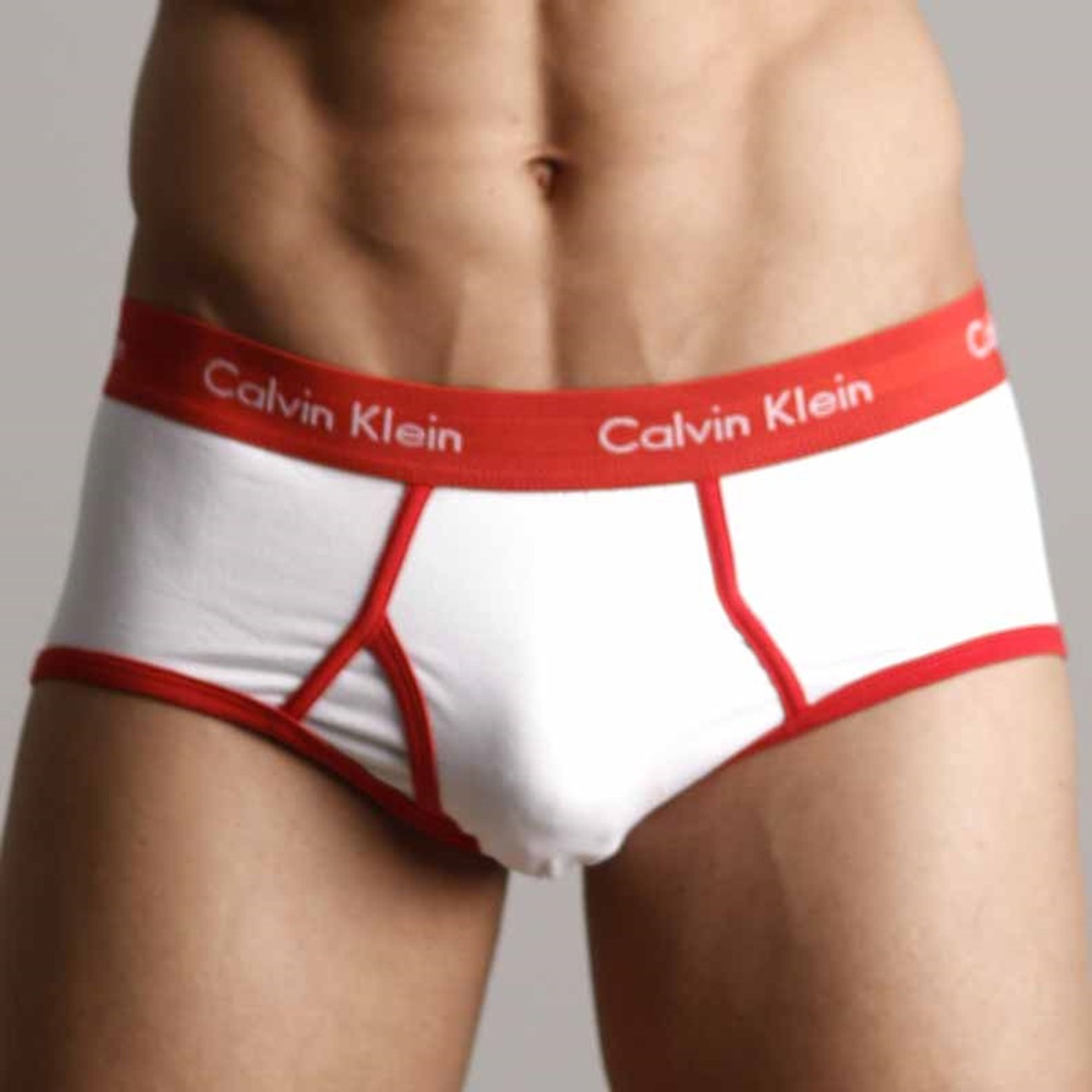 Мужские трусы брифы Calvin Klein 365 White Red Brief фото 2