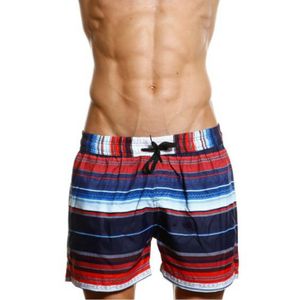Фото Мужские пляжные шорты Super Dy красно-синею в полоску 