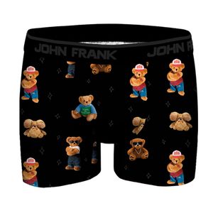Фото Мужские трусы боксеры черные с принтом JOHN FRANK JFBDMOD128-TED