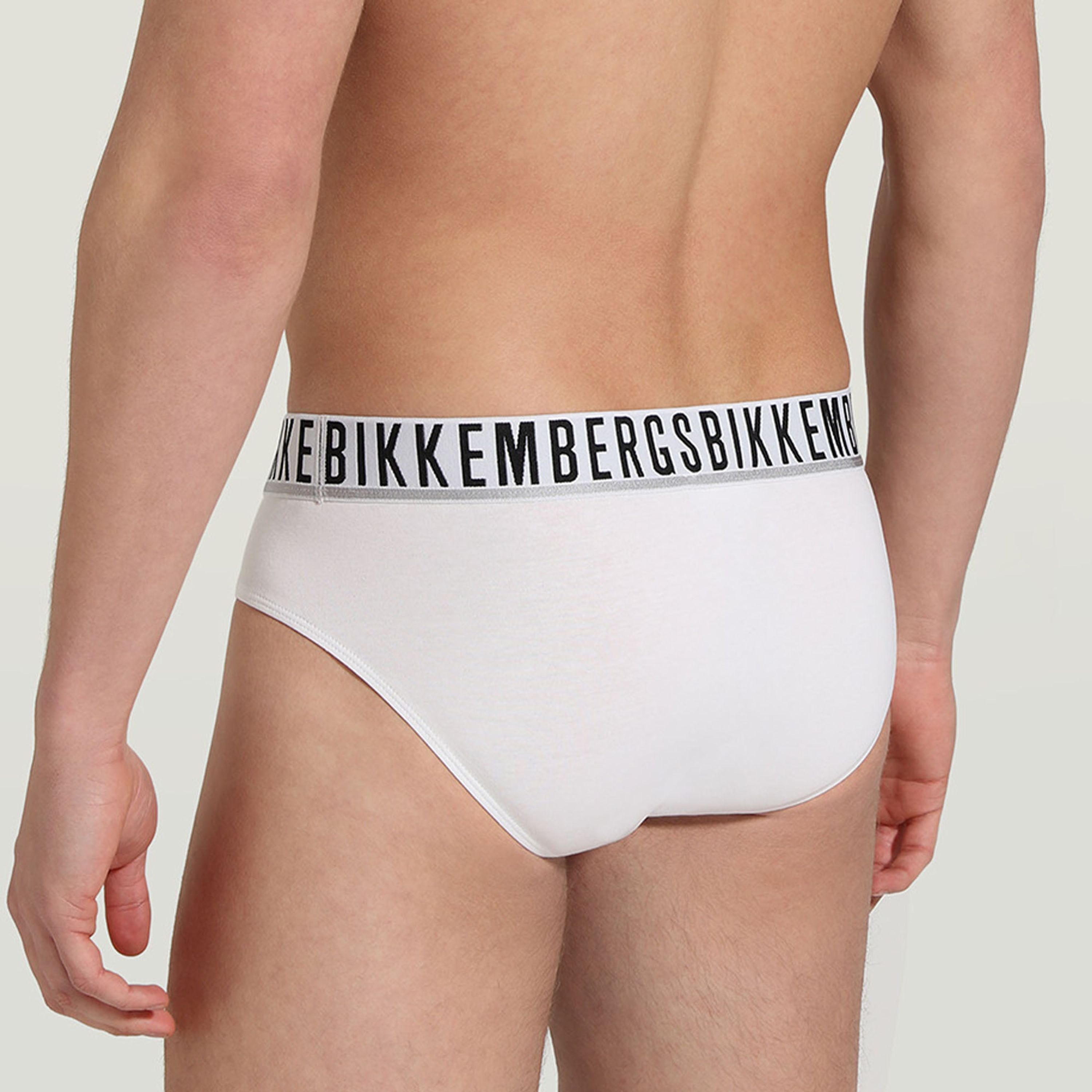 Мужские трусы брифы (белый, темно-синий, черный) набор 3в1 Bikkembergs ESSENTIAL BKK1USP01TR фото 3