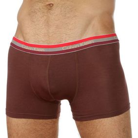 Фото Мужские трусы боксеры коричневые c трехцветной резинкой Calvin Klein Modal Hip Boxer RGB