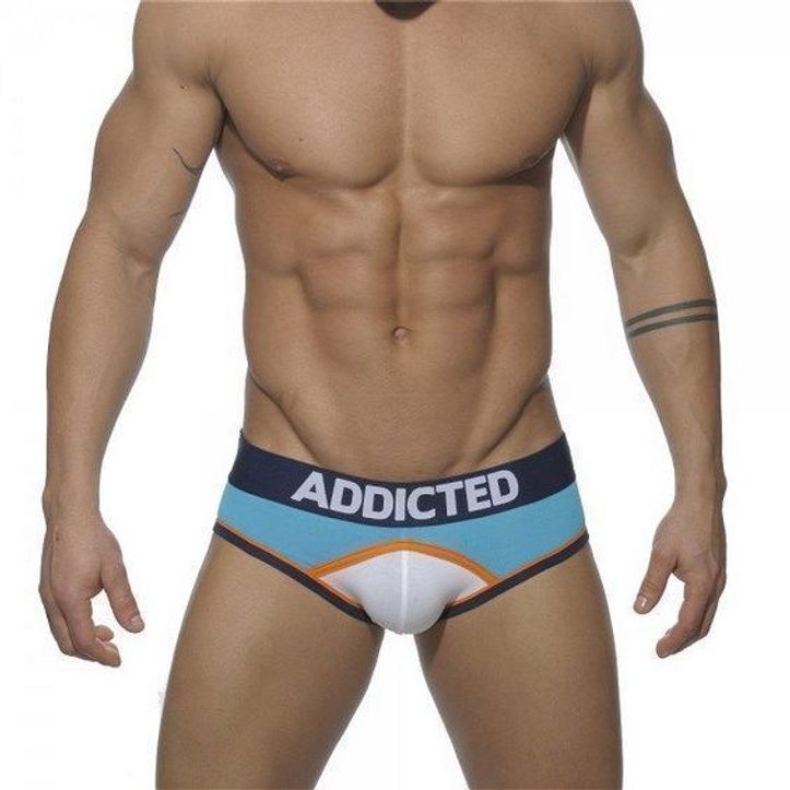Мужские трусы джоки голубые с белой вставкой Seobean Addicted 