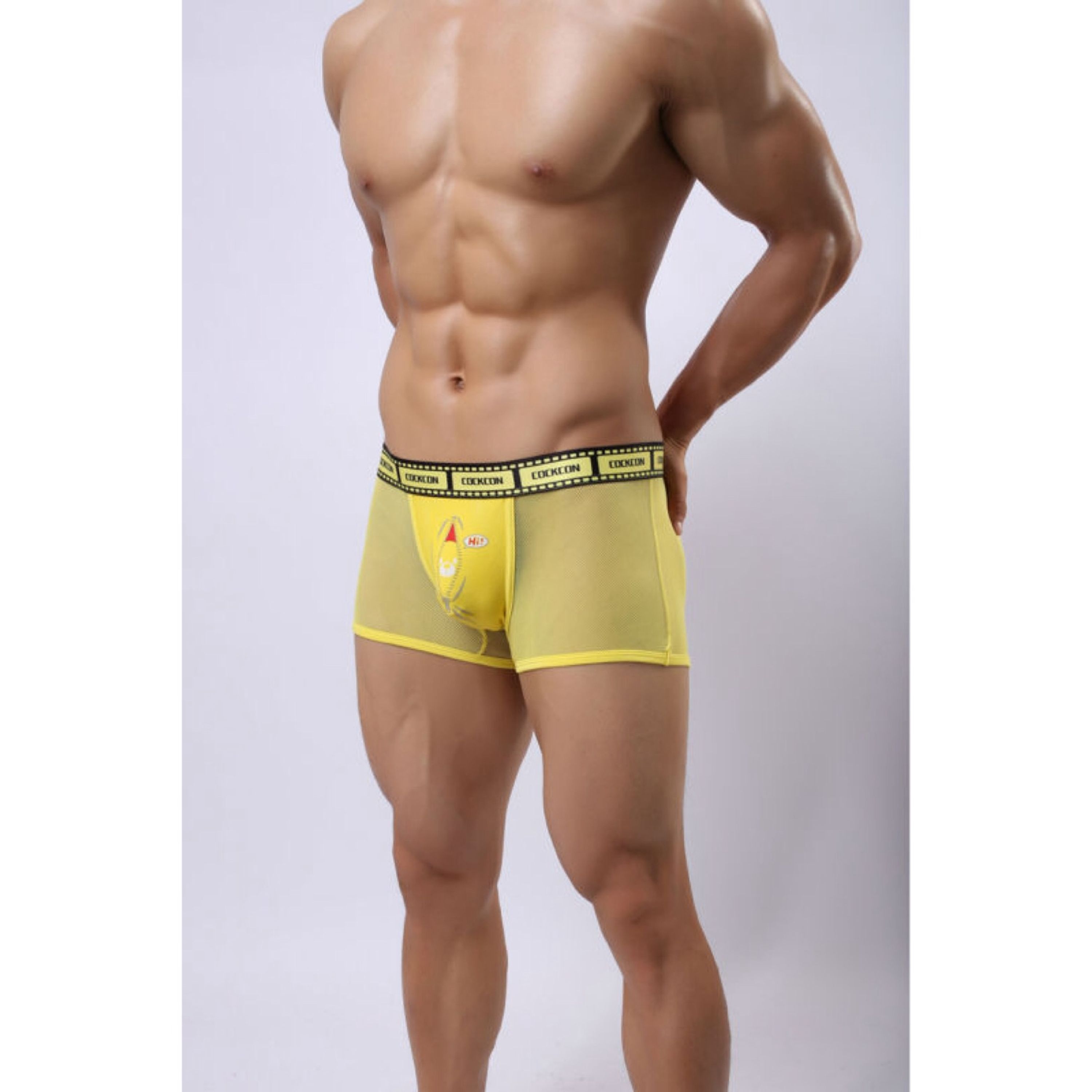 Мужские трусы боксеры желтые Cockcon Trunks Yellow 826 фото 2