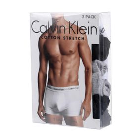 Фото Набор мужских трусов боксеров 3в1 (черные, серые, темно-синие) Calvin Klein Cotton Stretch