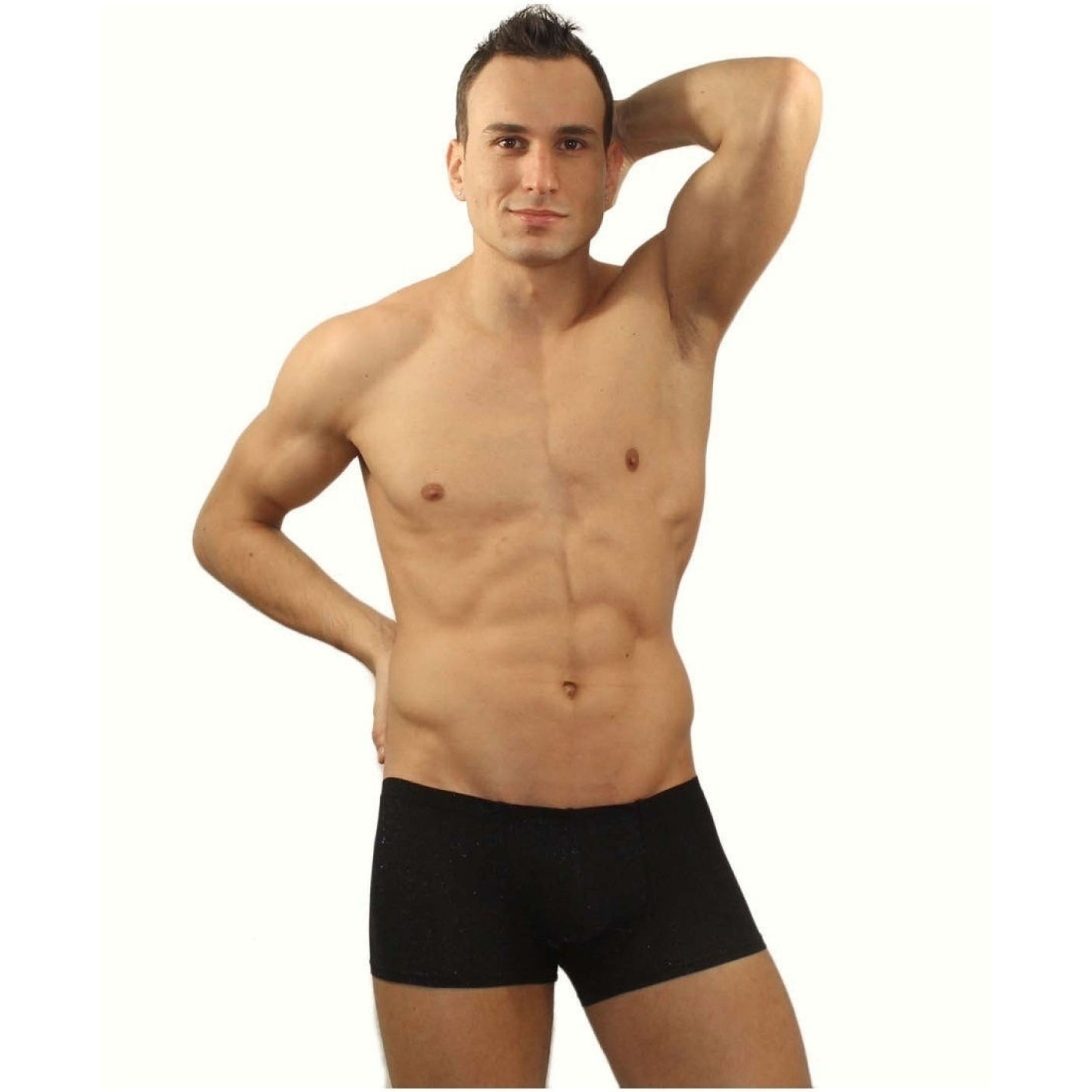 Мужские трусы боксеры черные с люрексом Romeo Rossi Polar Night Boxer RR00205 фото 2