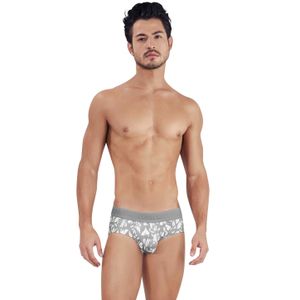 Фото Мужские трусы брифы серые с принтом Clever Moda GRACE CLASSIC BRIEF 145712