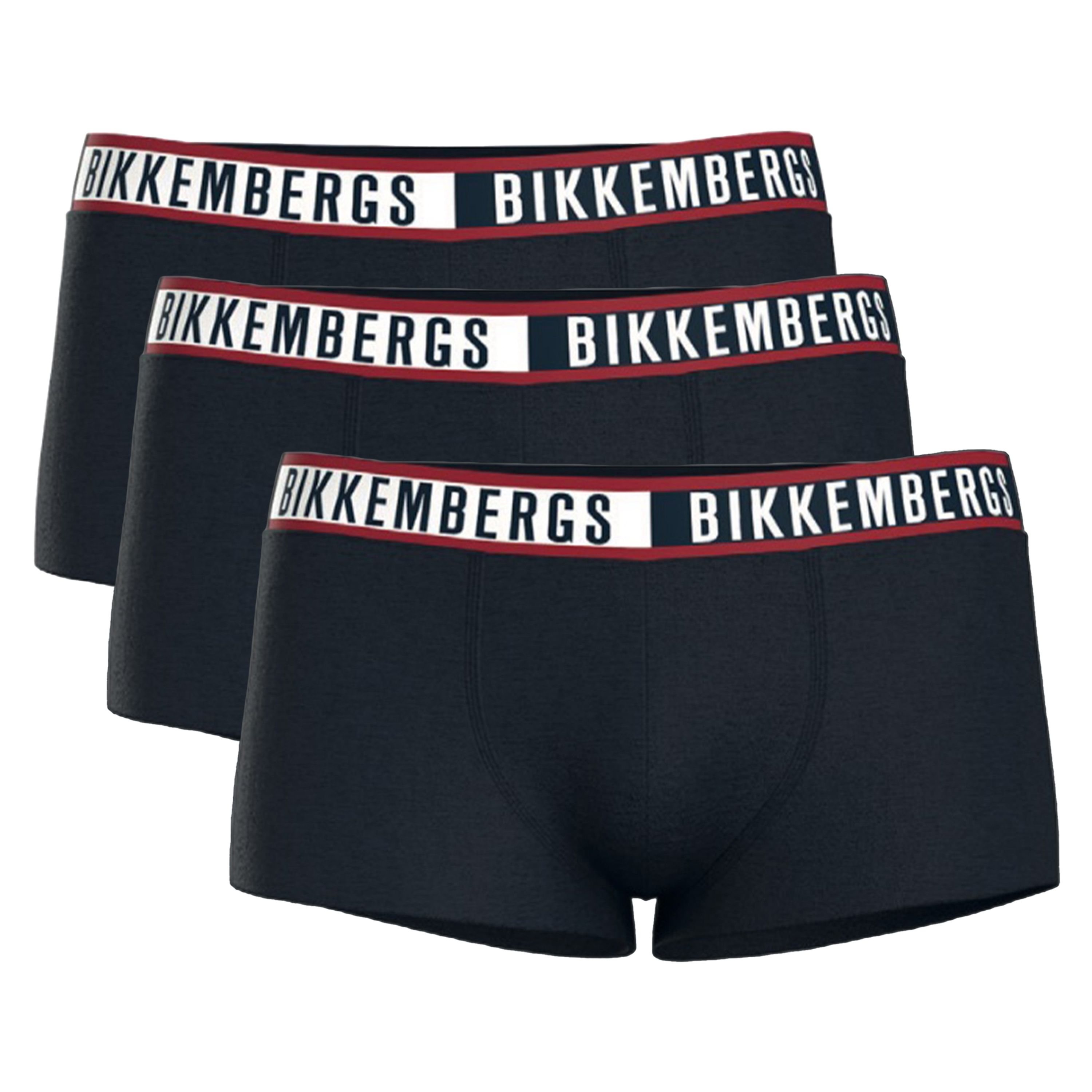 Мужские трусы боксеры темно-синие набор 3в1 Bikkembergs TWICE BKK52UTR29TR фото 1