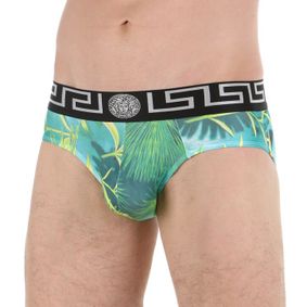 Фото Мужские трусы слипы с зеленым принтом Versace