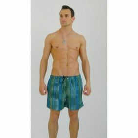 Фото Мужские шорты плавательные разноцветные в полоску Calvin Klein Swimming Edition