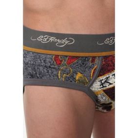 Фото Мужские трусы брифы серые Ed Hardy EH40921HB