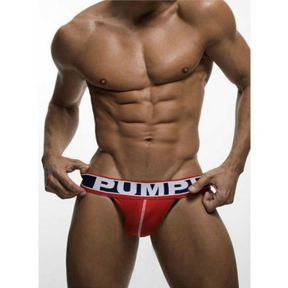 Фото Мужские трусы джоки красные с белыми резинками PUMP! H388-8