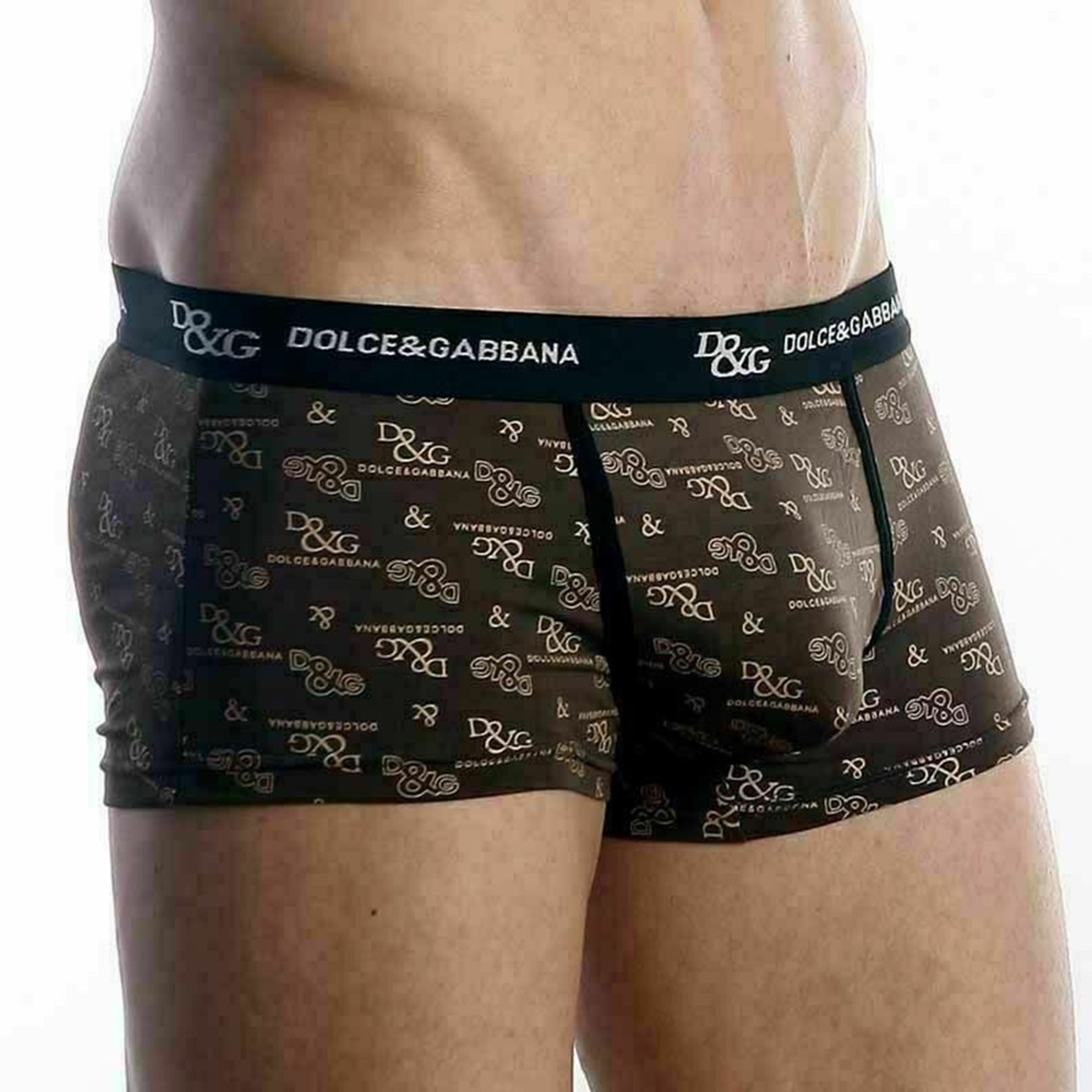 Мужские трусы боксеры коричневые D&G Brown Boxer фото 3