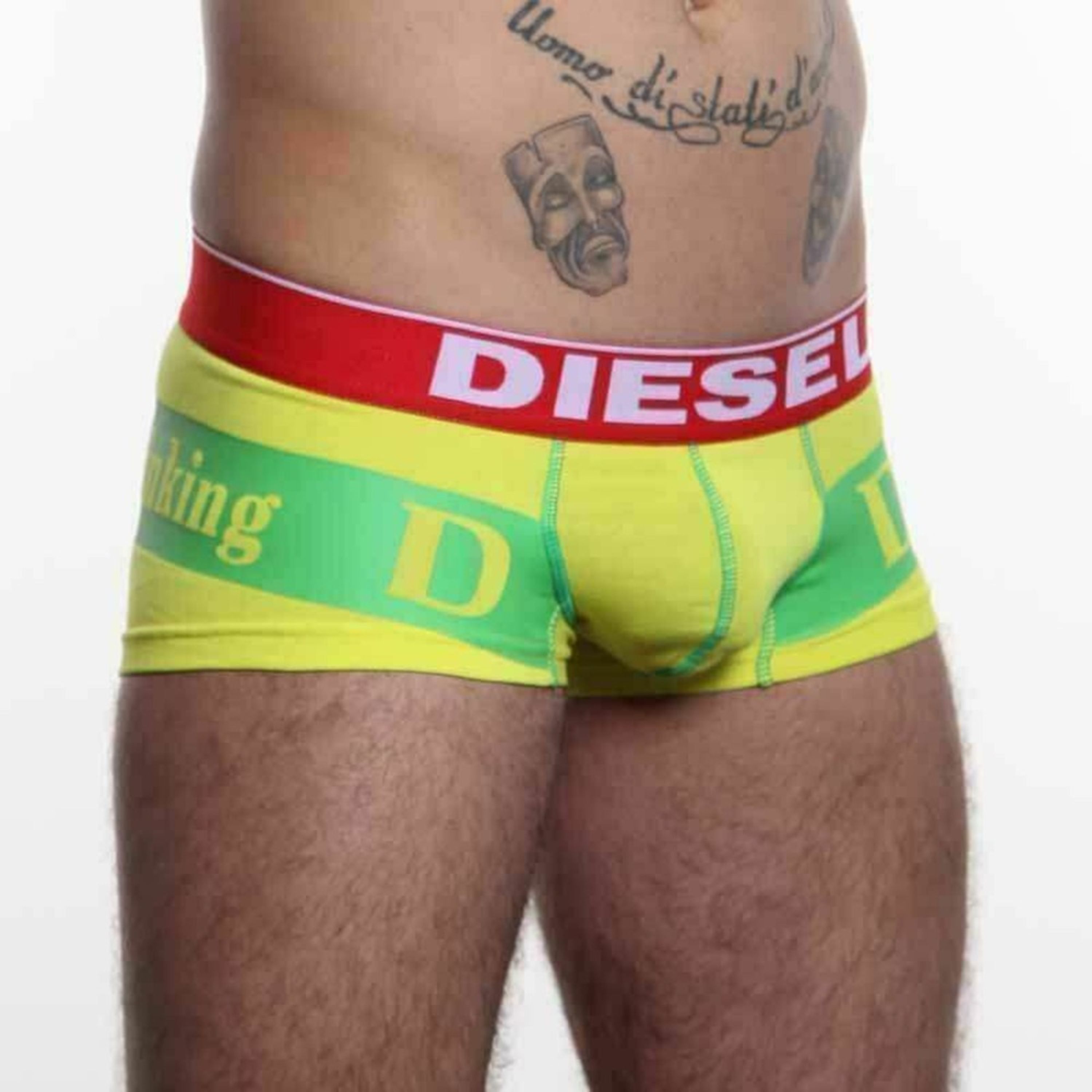 Мужские трусы хипсы с надписью DIESEL желтые фото 3