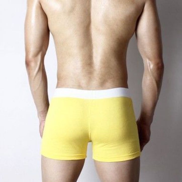  Мужские трусы-шорты с пуговицей Superbody Home Pants Yellow Button фото 3
