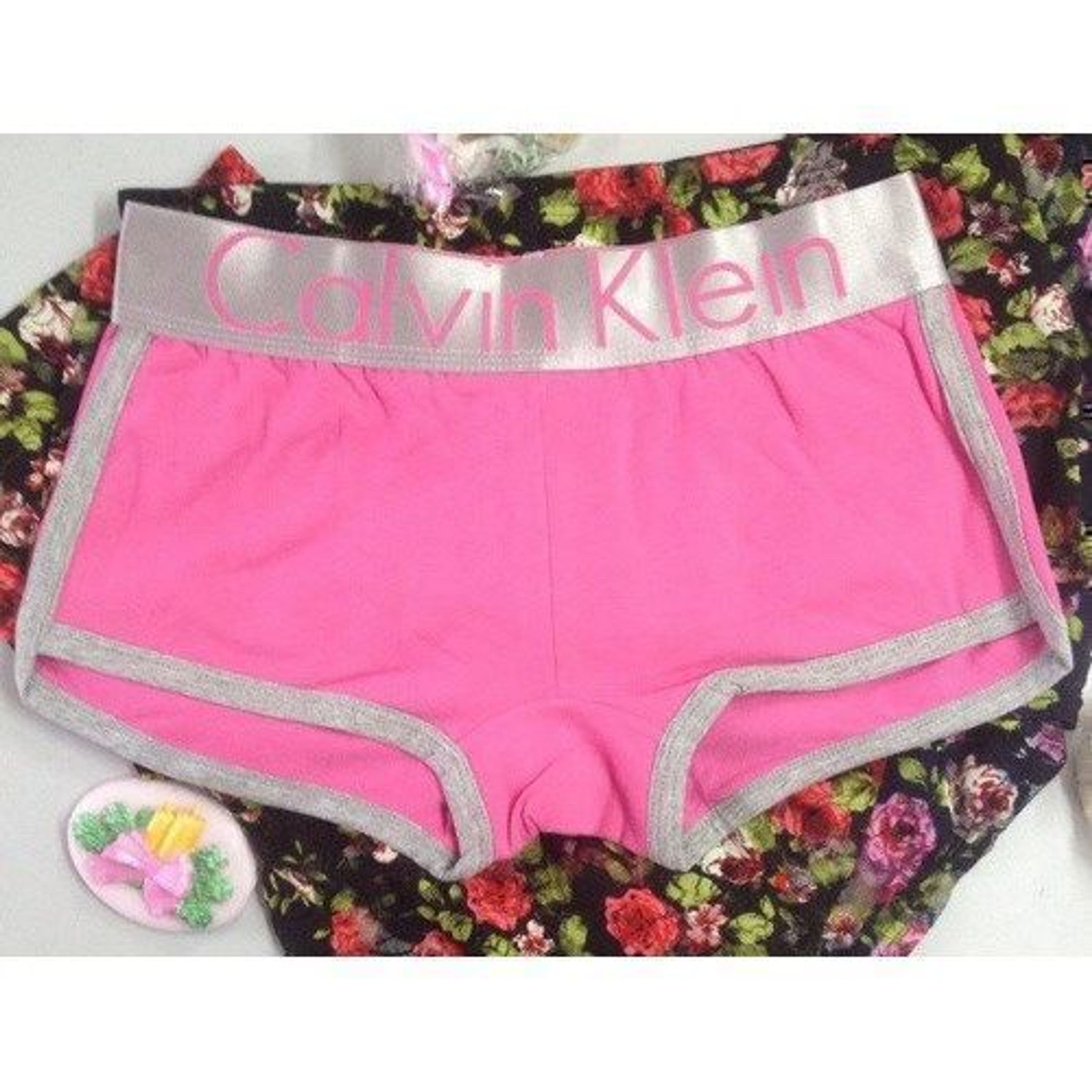 Женские трусы боксеры с лампасами Calvin Klein Women Boxer Pink фото 1