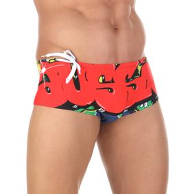 Фото Мужские плавки хипсы разноцветные с красным граффити Aussiebum YOO Swimwear