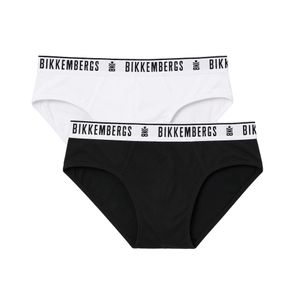 Фото Набор мужских трусов брифов 2в1 (черные, белые) Bikkembergs BKK42USP19BI
