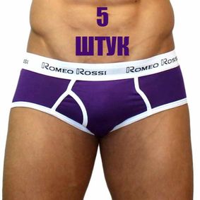 Фото Мужские трусы брифы баклажановые Romeo Rossi RR366-5-0. Набор из 5 штук.