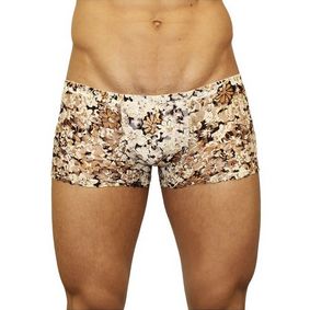 Фото Мужские трусы боксеры бежевые с цветами Romeo Rossi Boxer RR00228