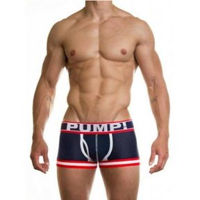 Фото Мужские трусы боксеры в сетку темно-синие с красной полоской PUMP! H399-168