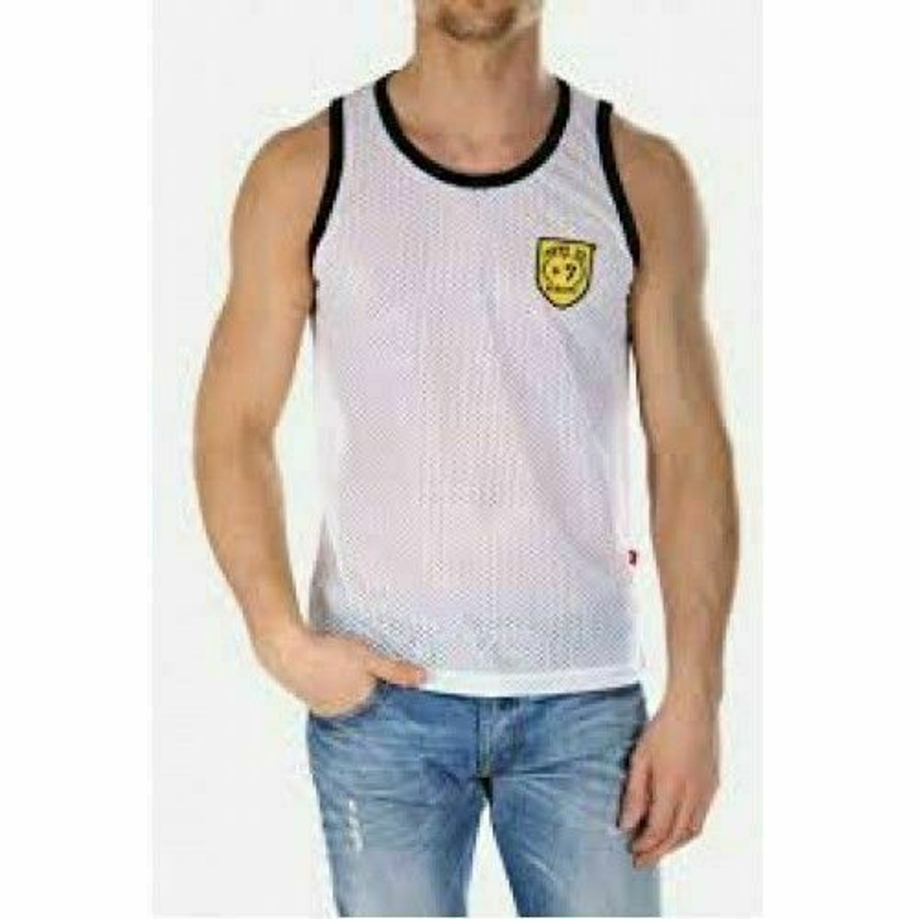 Майка спортивная в сетку белая Andrew Christian Sport Mesh Tank White фото 2
