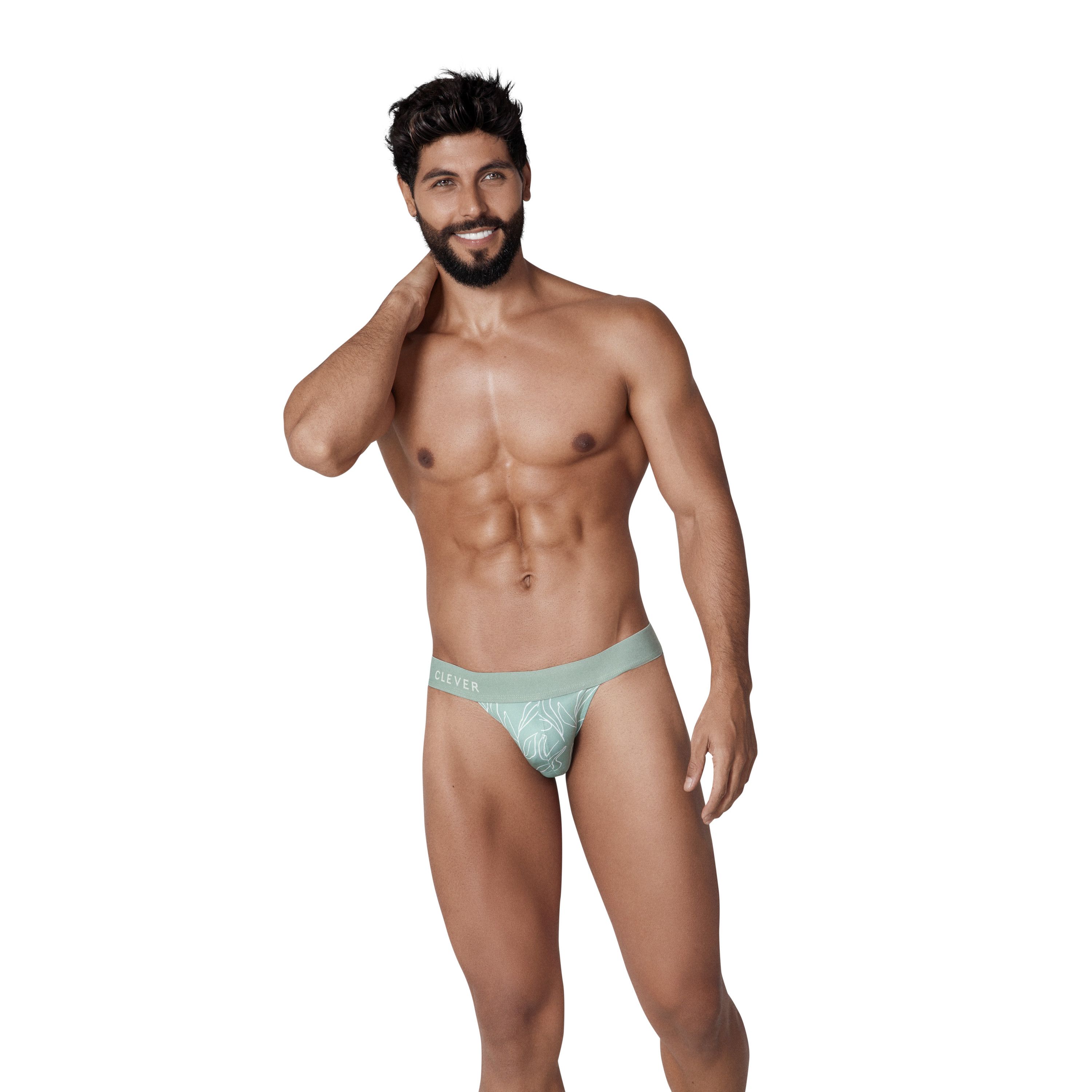 Мужские трусы танга зеленые с принтом Clever CREATION BRIEF BIKINI 132118 фото 1