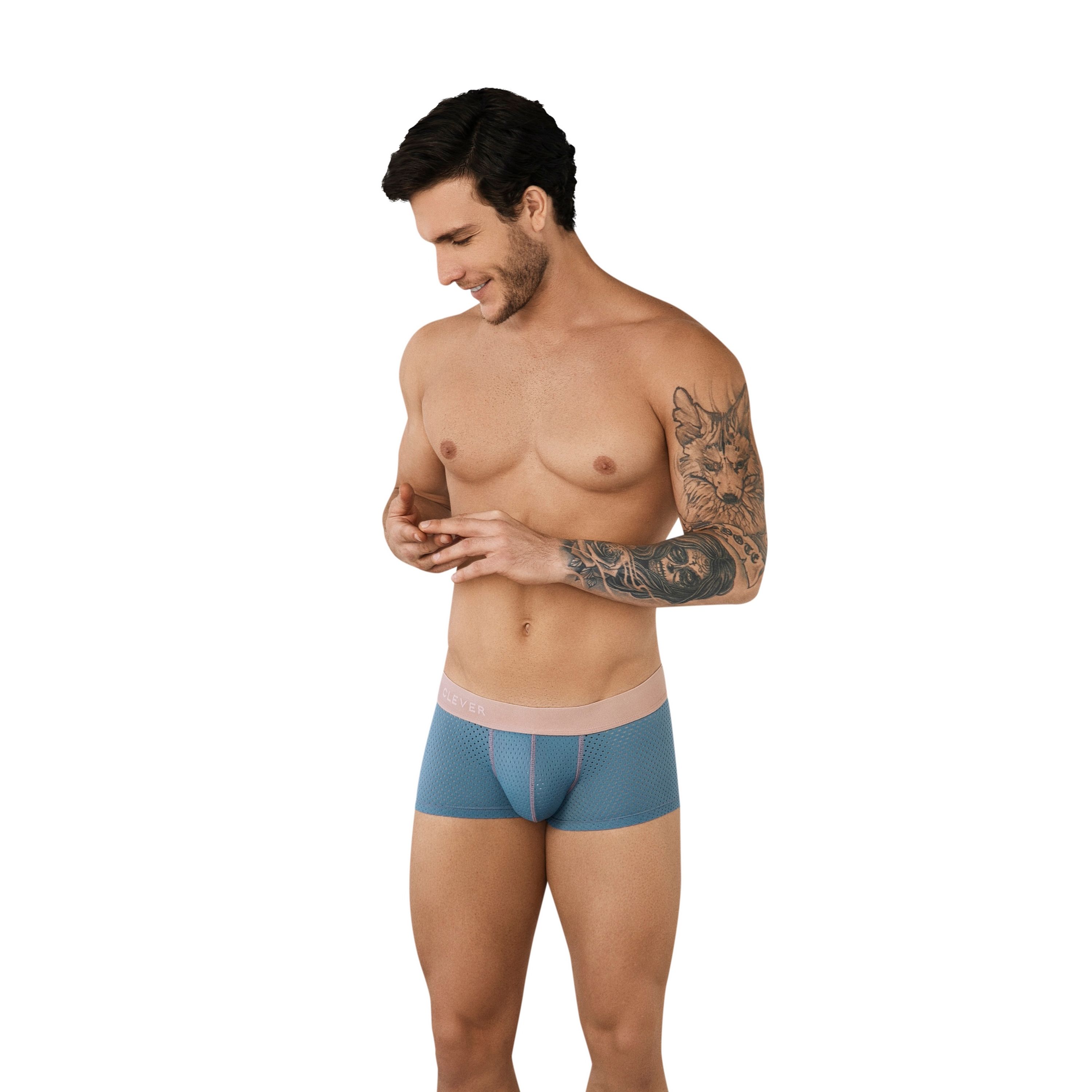 Мужские трусы хипсы бирюзовые в сетку Clever LINE LATIN BOXER 094812 фото 1