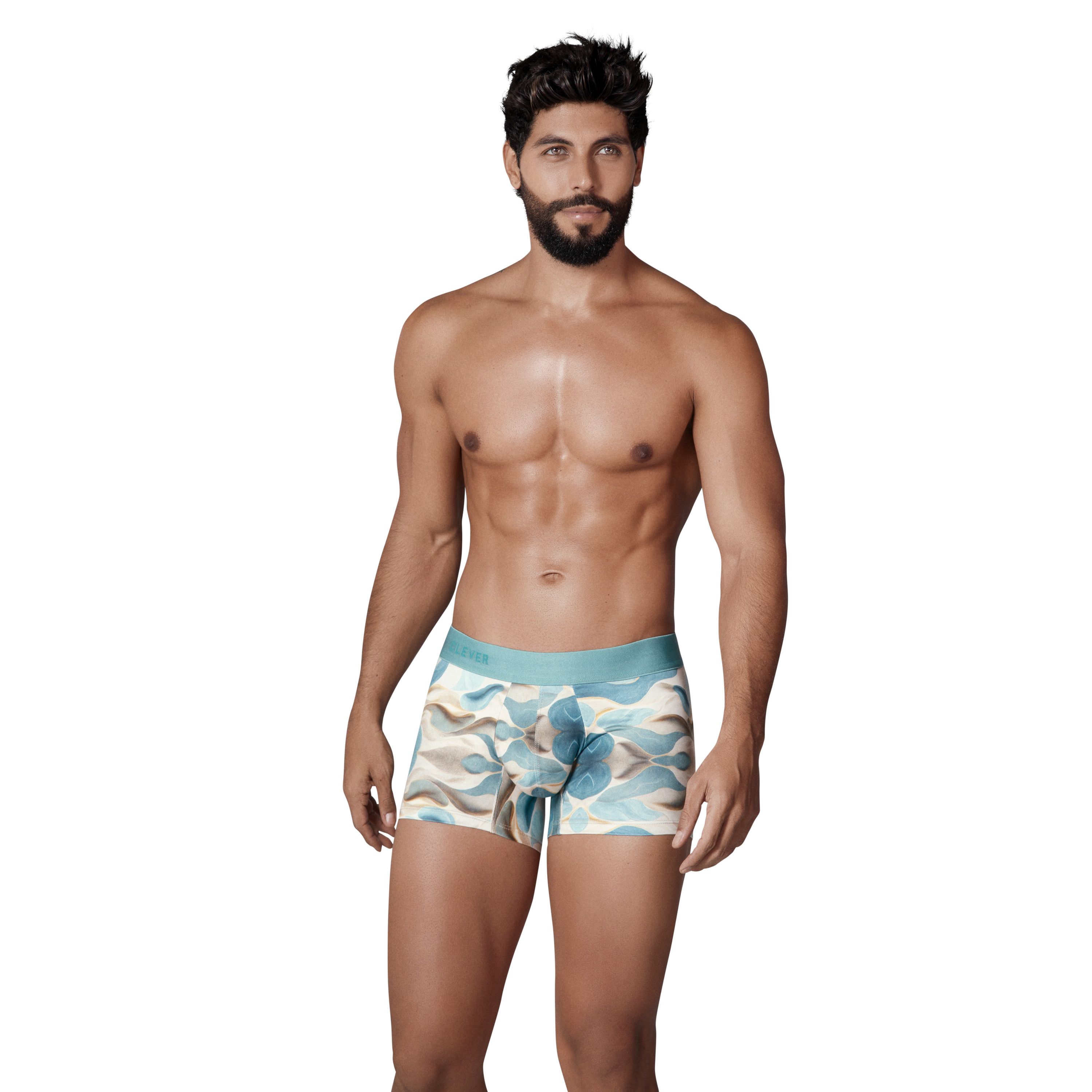 Мужские трусы боксеры бежевые с принтом Clever Moda SAND TRUNKS 131802 фото 1