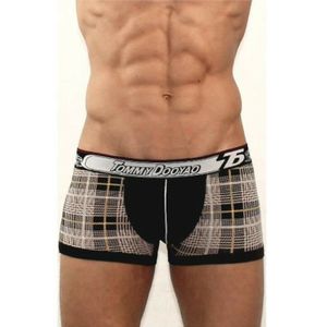 Фото Мужские трусы боксеры с резинкой TOMMY DOOYAO черные в клетку 1