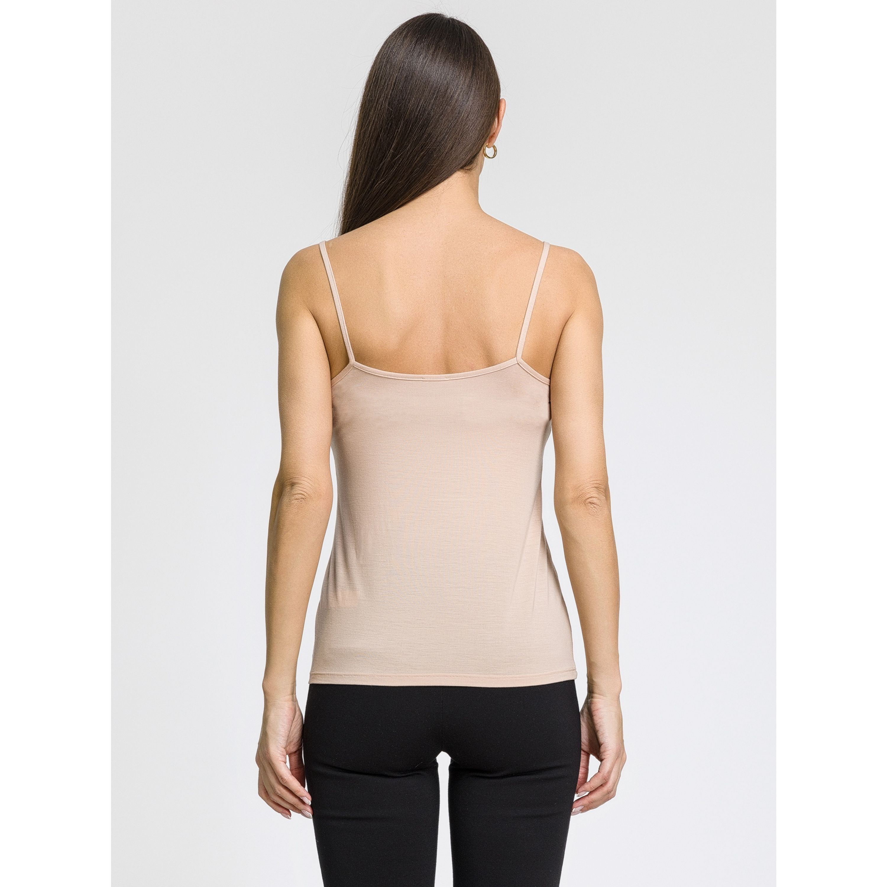 Женская майка с узкими бретелями бежевая OROBLU Perfect Line VOBT01591 фото 2