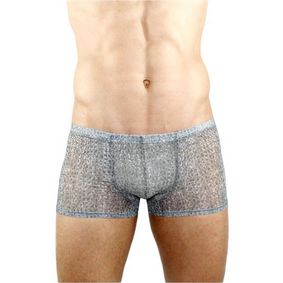 Фото Мужские трусы хипсы прозрачные серые с рисунком змеиной чешуи Romeo Rossi Snake Grey RR00215