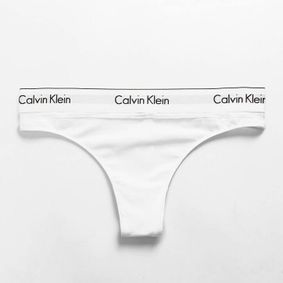 Фото Женские трусы стринги белые в сетку Calvin Klein Women Modern Cotton