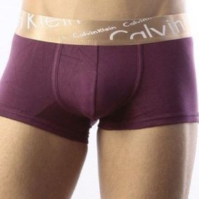 Фото Мужские трусы боксеры темно-фиолетовые с косой резинкой Calvin Klein Bronze Boxer Italics Violet CK04117