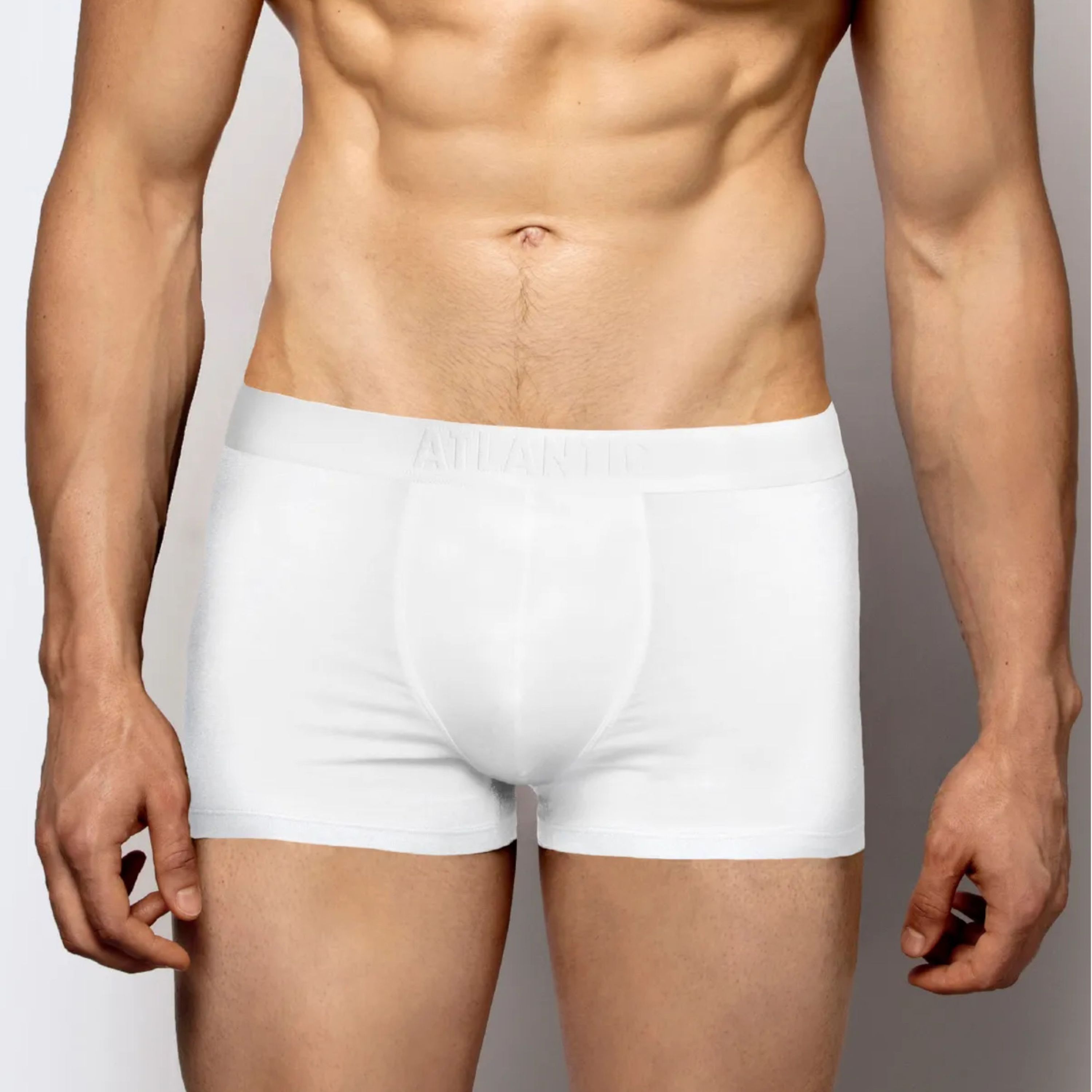 Мужские трусы боксеры белые ATLANTIC Basic BMH-016 фото 2