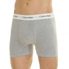 Фото Мужские трусы боксеры серые меланж с белой резинкой Calvin Klein 