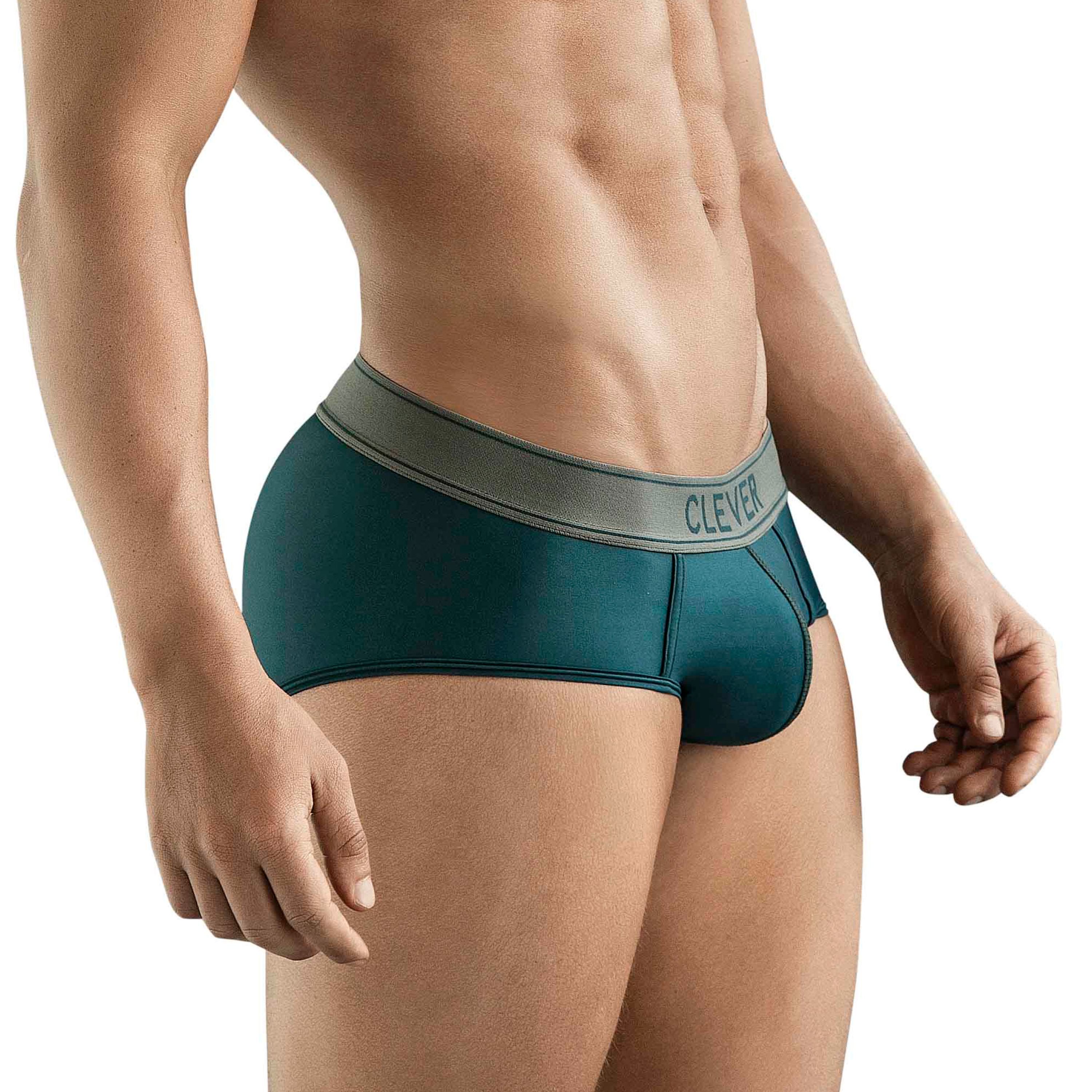 Мужские трусы брифы зеленые Clever Moda NATURA PIPING BRIEF 177910 фото 2