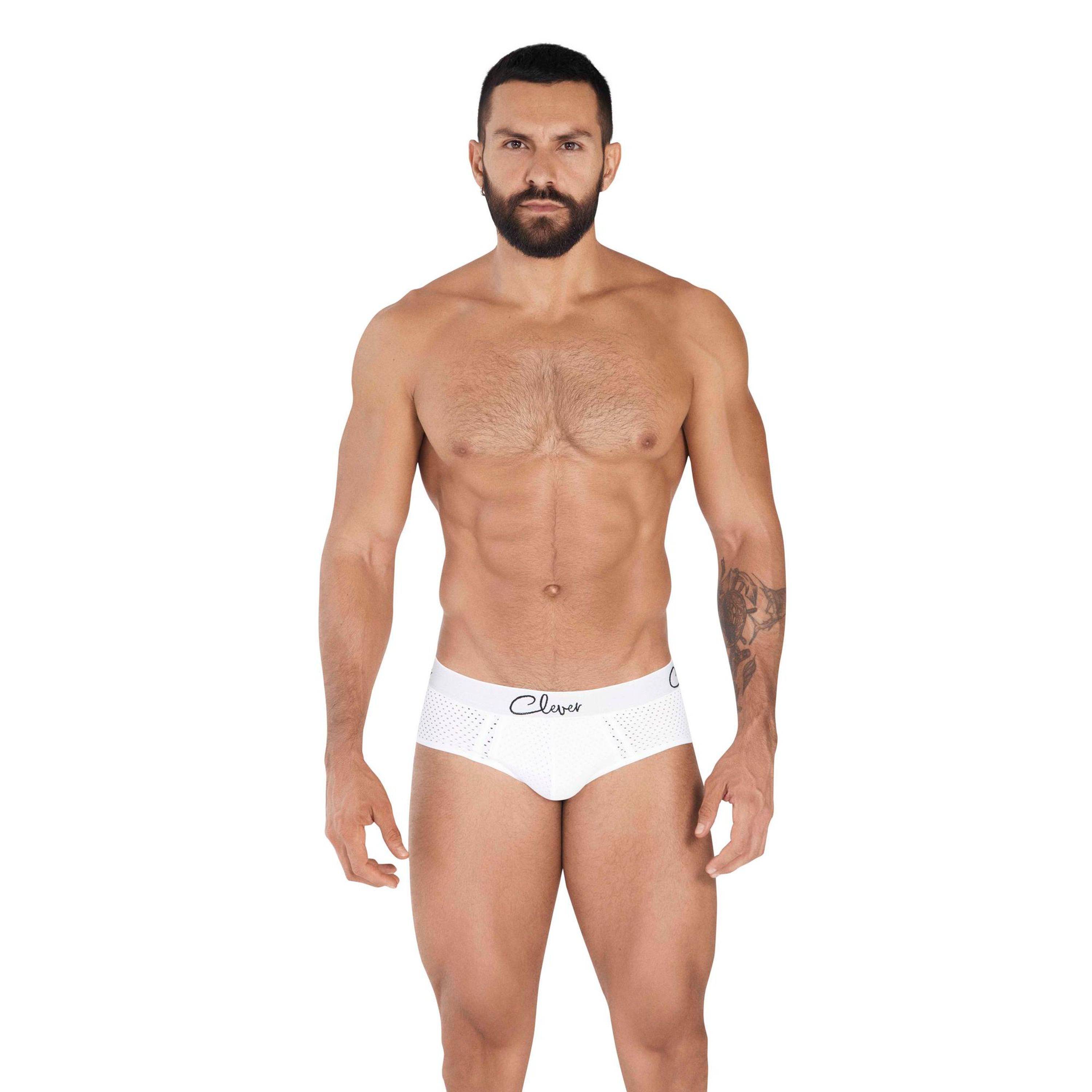 Мужские трусы брифы белые в сетку Clever TIME PIPING BRIEF 036701 фото 1