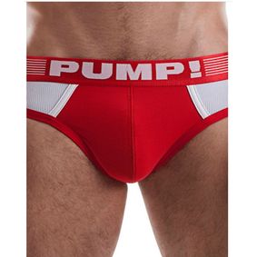 Фото Мужские трусы брифы белые с красной вставкой PUMP! PM3-M245