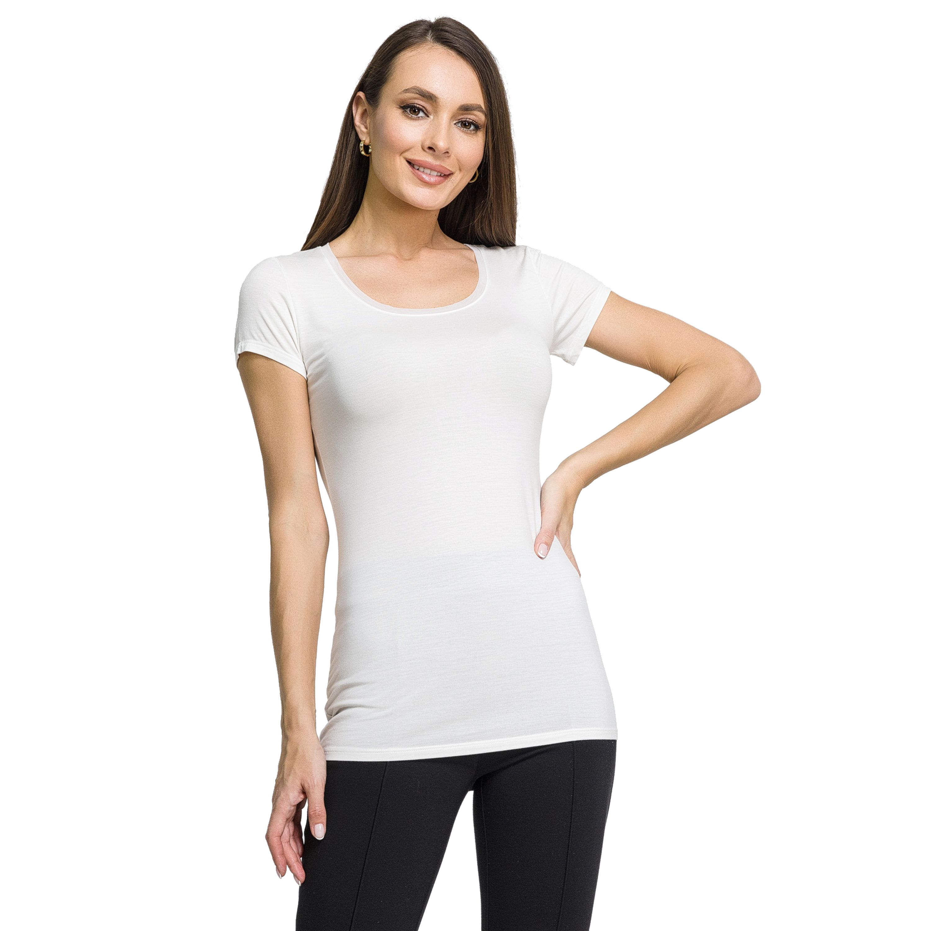 Женская футболка белая OROBLU Perfect Line VOBT01593 фото 1