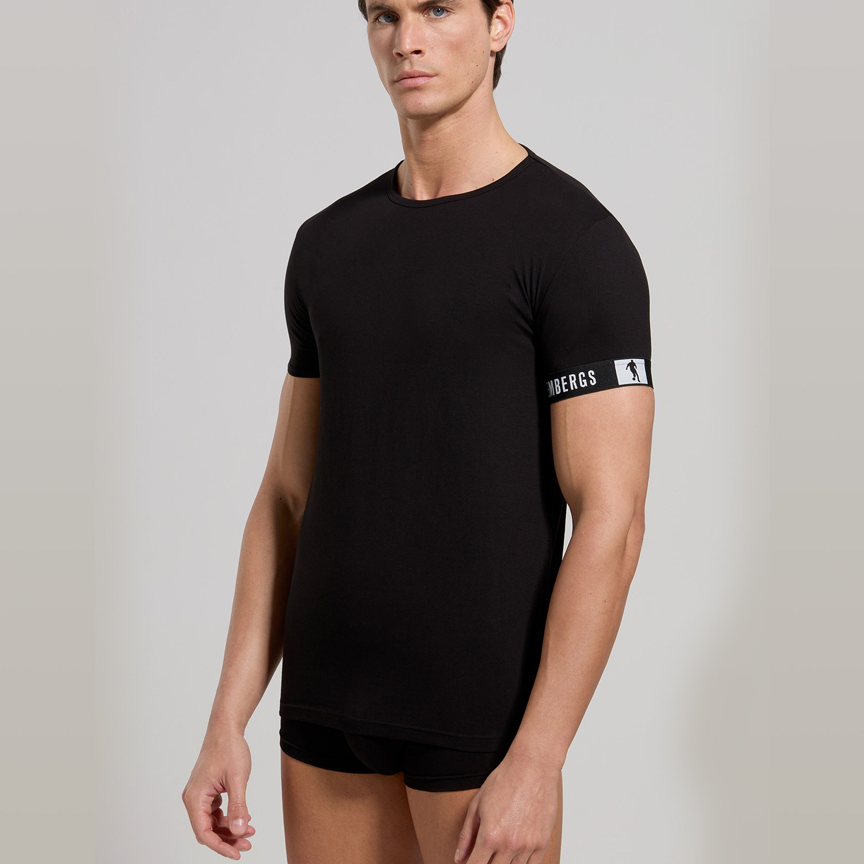 Мужская футболка черная с круглым вырезом Bikkembergs NEW PUPINO BKK42UTS17SI фото 3