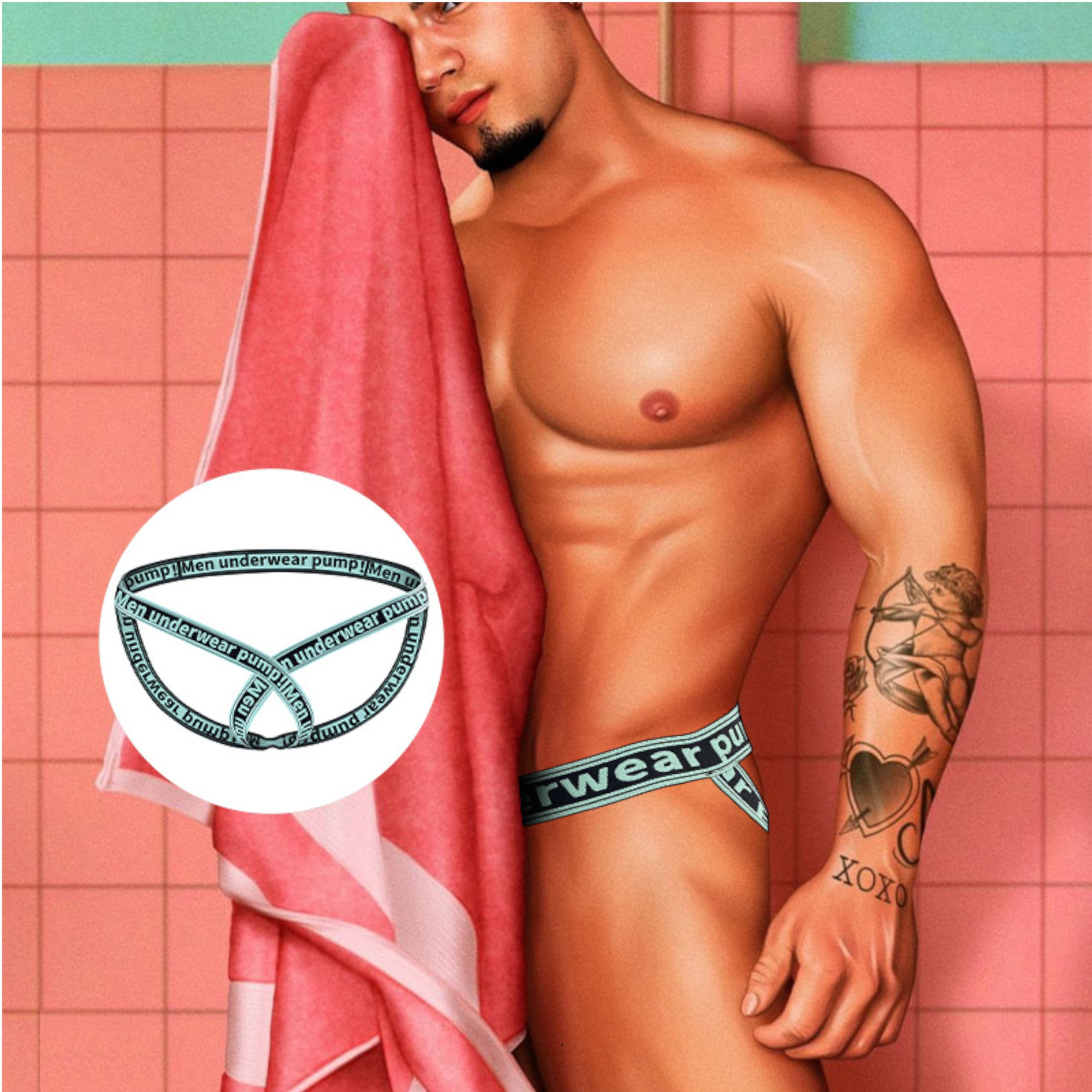Мужские трусы джоки голубые PUMP! MP03-17 фото 4