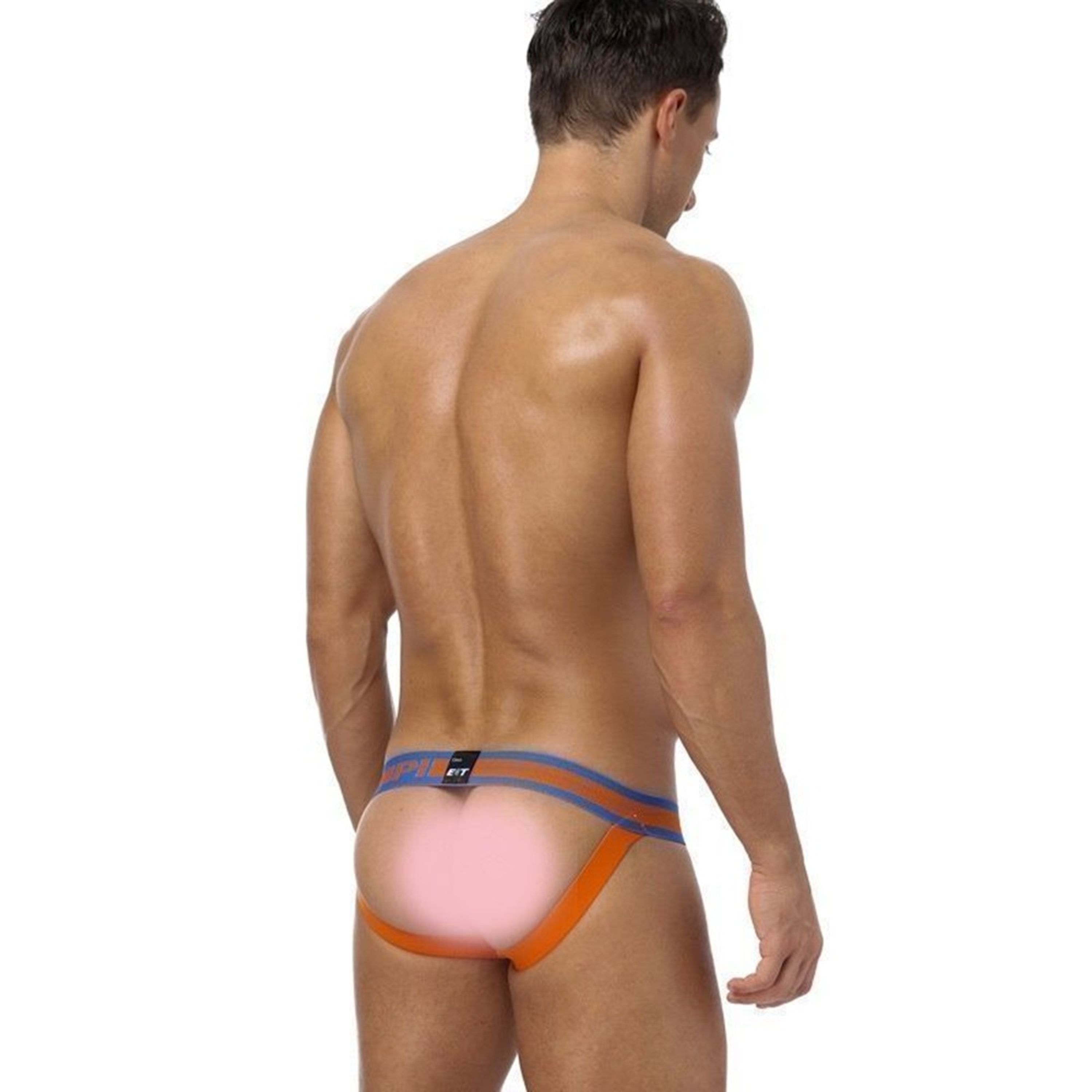 Мужские трусы джоки синие с оранжевым Pump Blue- Orange Jock H96-9 фото 4
