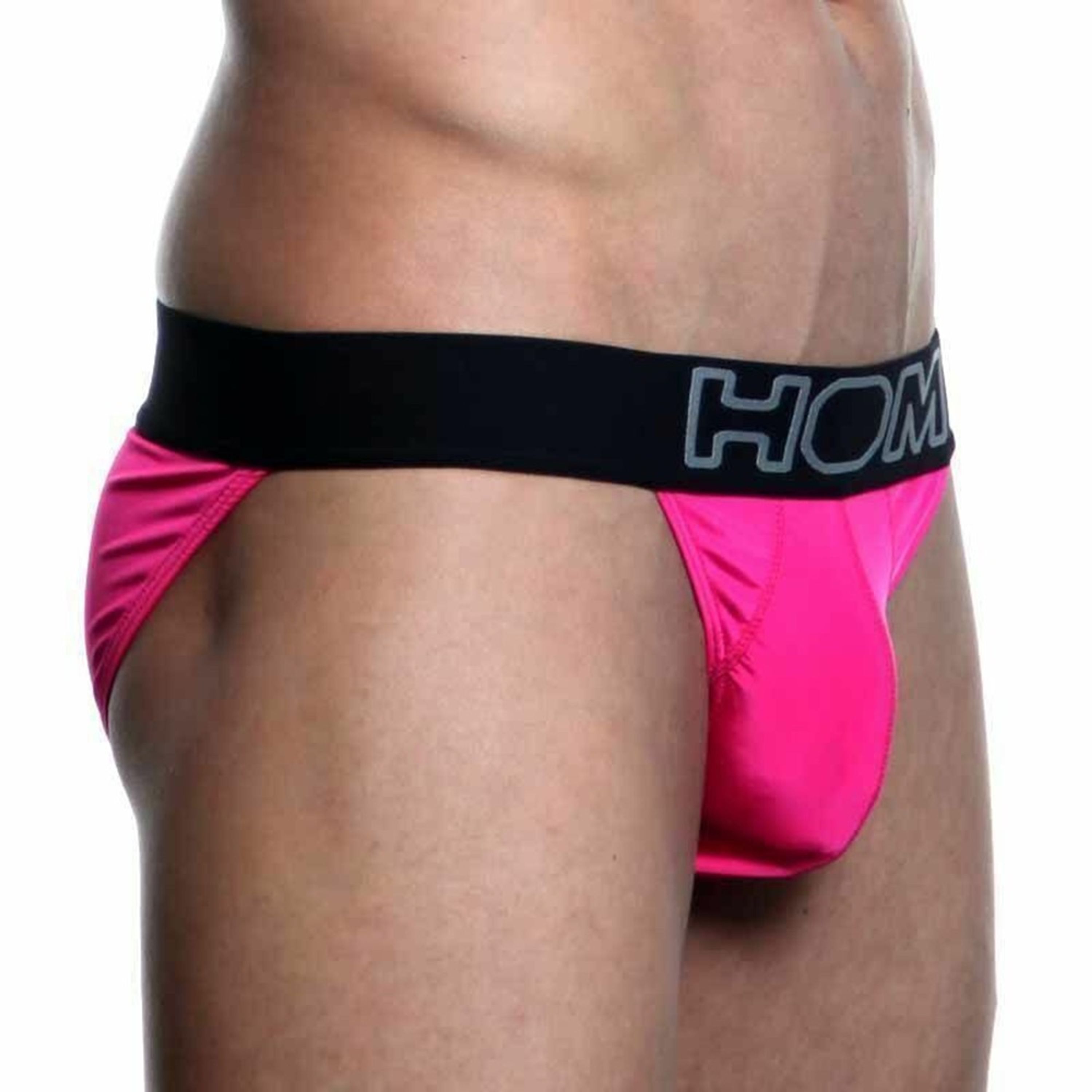 Мужские трусы танга розовые с черной резинкой HOM Night Therapy Tanga Brief Pink фото 3
