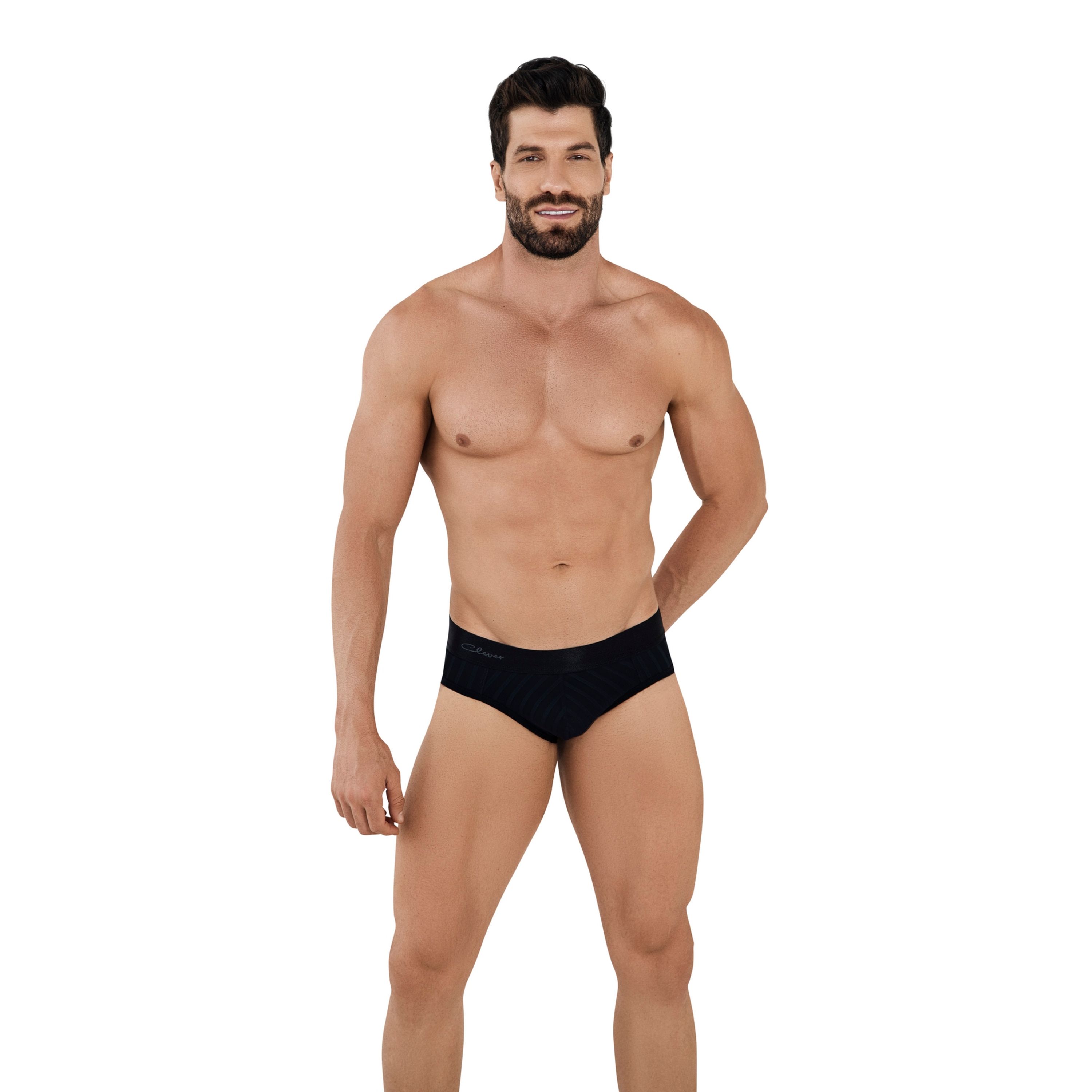 Мужские трусы брифы черные с сетчатыми вставками Clever Moda LUCERNA BRIEF 103311 фото 1